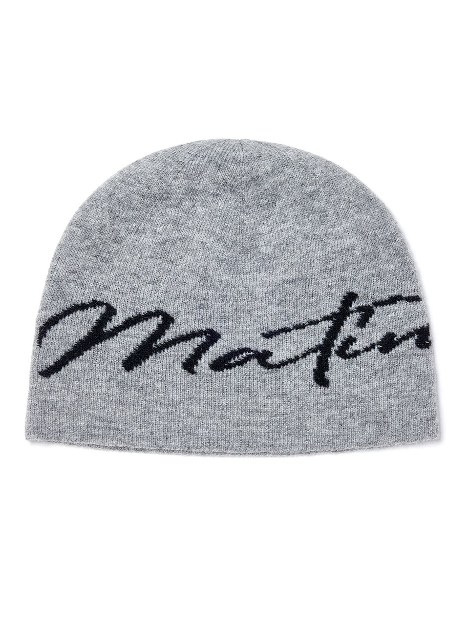 アンゴラビーニー　韓国ブランド　ホワイト　MUSINSA SAN SAN GEAR] LOGO BEANIE [LIGHT GREY]_24FW 正規品 韓国