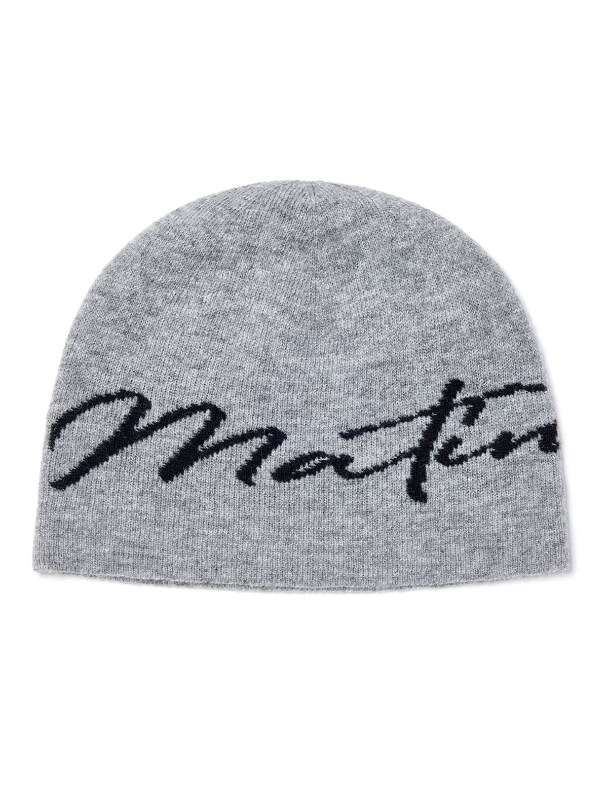 마뗑킴(MATIN KIM) MATIN LOGO SCRIPT BEANIE IN GREY