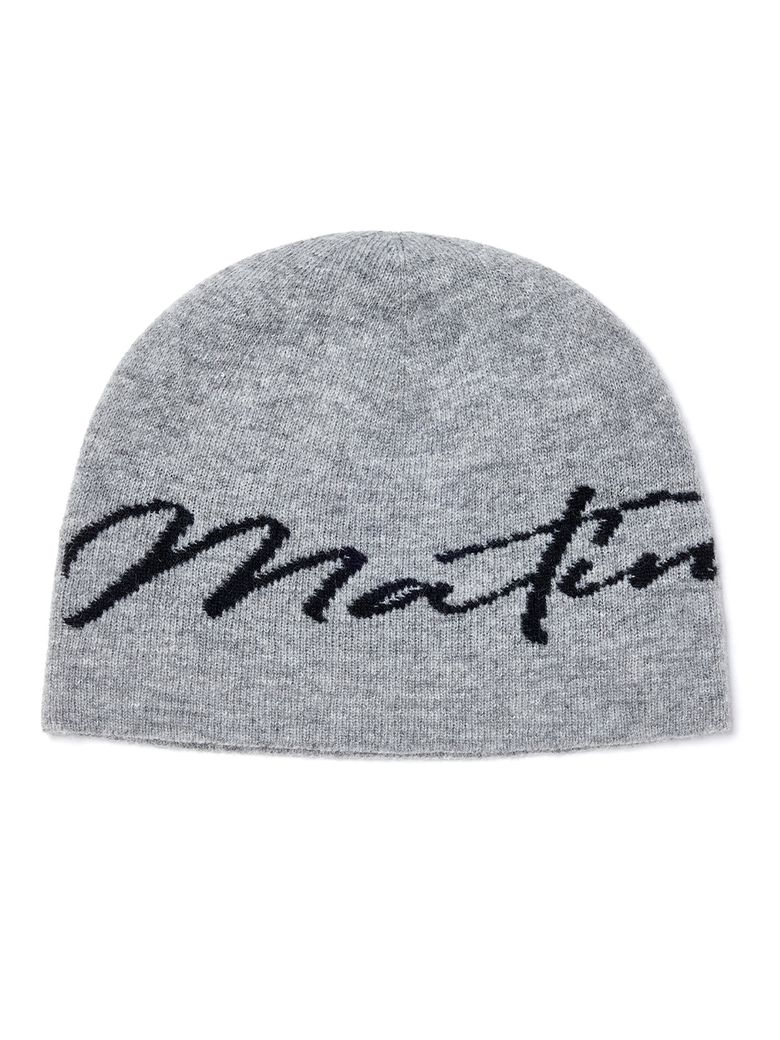 MATIN LOGO SCRIPT BEANIE IN GREY