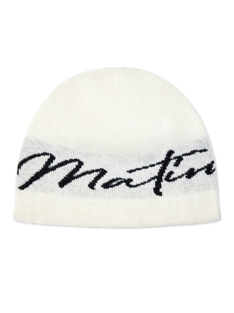 MATIN LOGO SCRIPT BEANIE IN IVORY