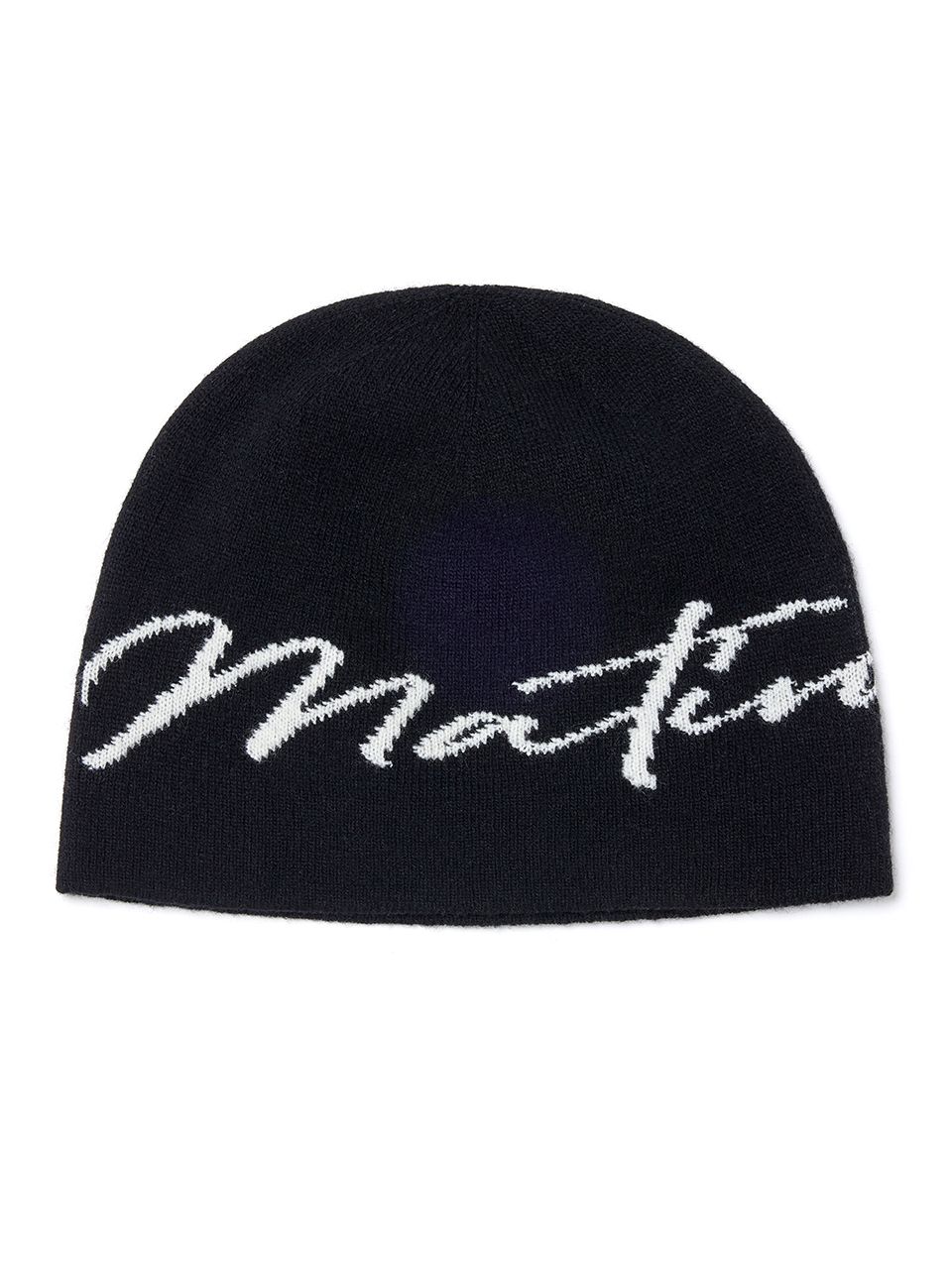 MUSINSA | MATIN KIM MATIN LOGO SCRIPT BEANIE IN BLACK