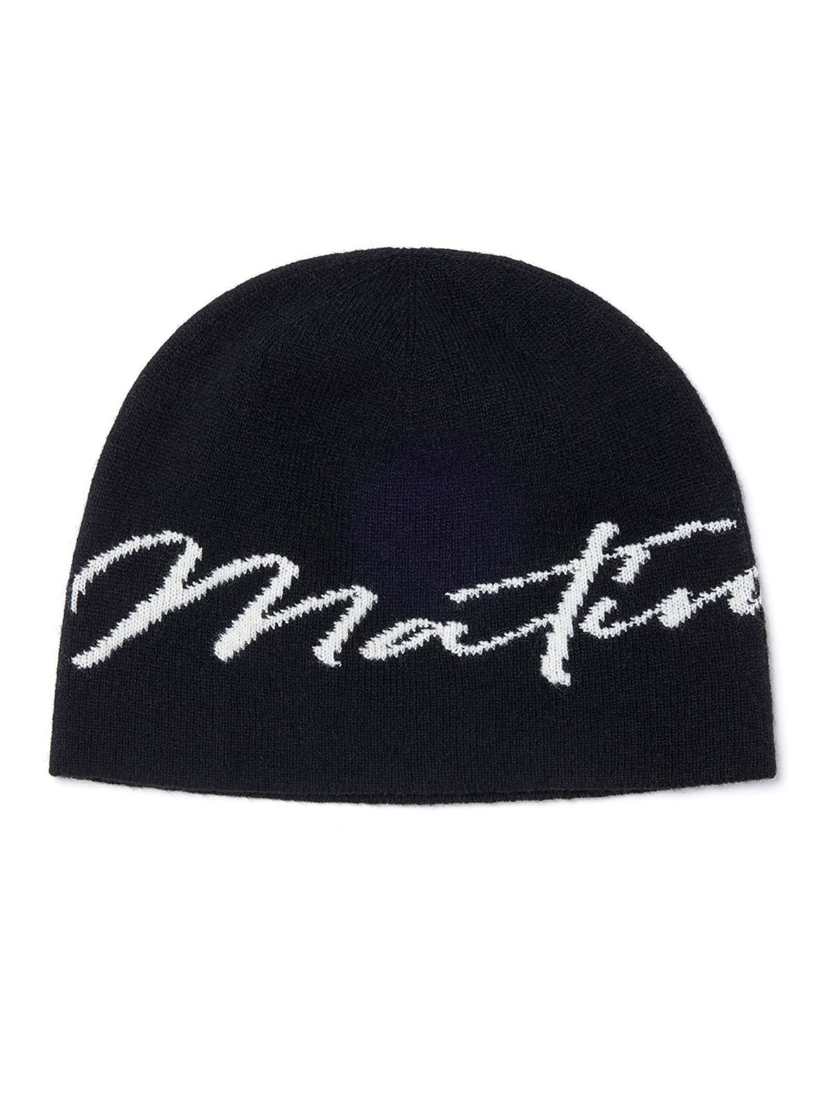 마뗑킴(MATIN KIM) MATIN LOGO SCRIPT BEANIE IN BLACK