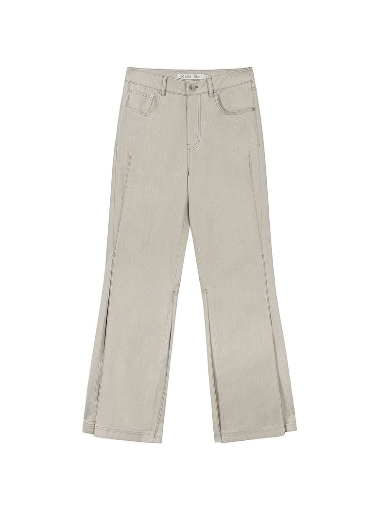 SIDE PINTUCK POINT PANTS IN BEIGE