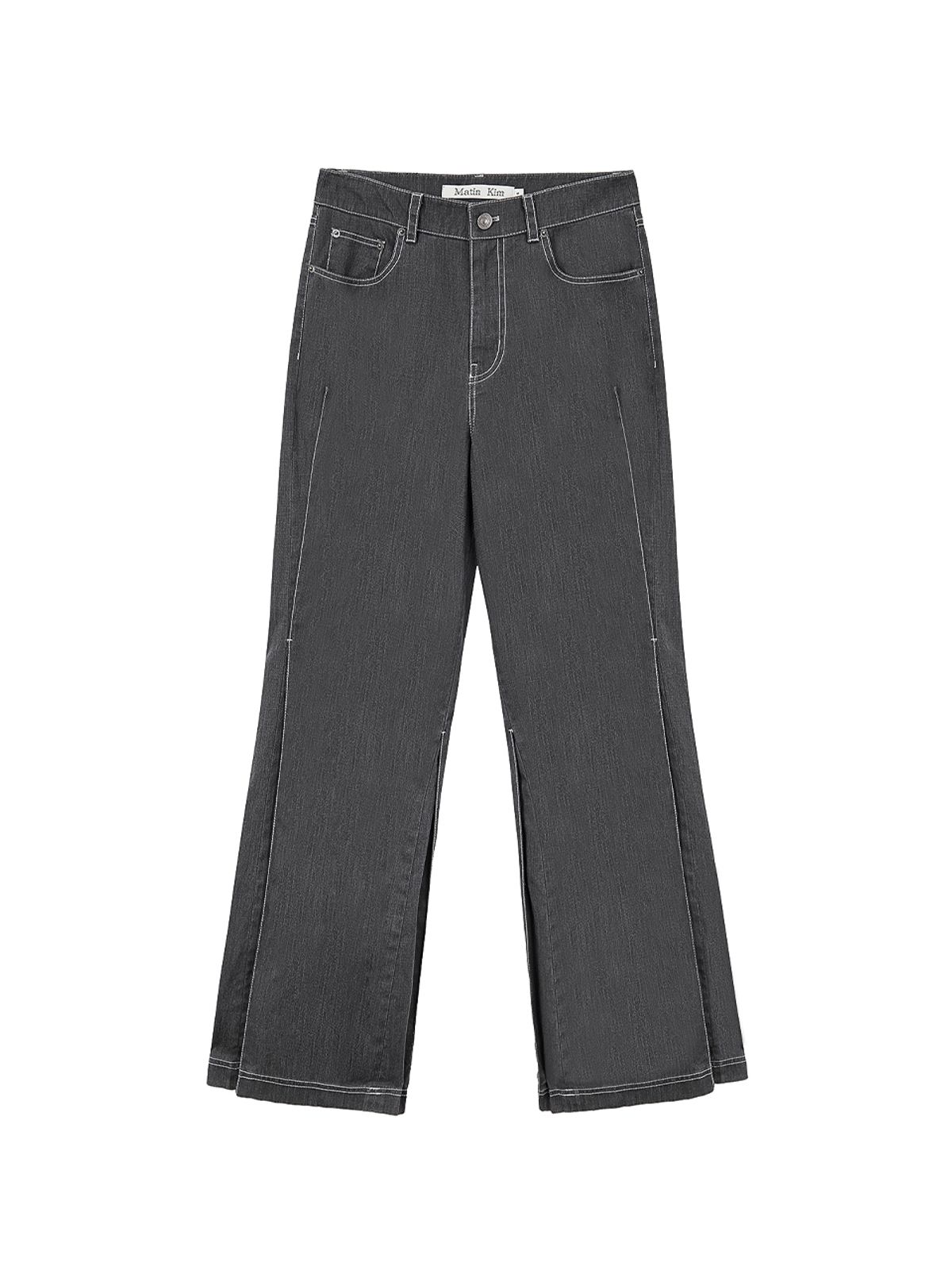 마뗑킴(MATIN KIM) SIDE PINTUCK POINT PANTS IN CHARCOAL