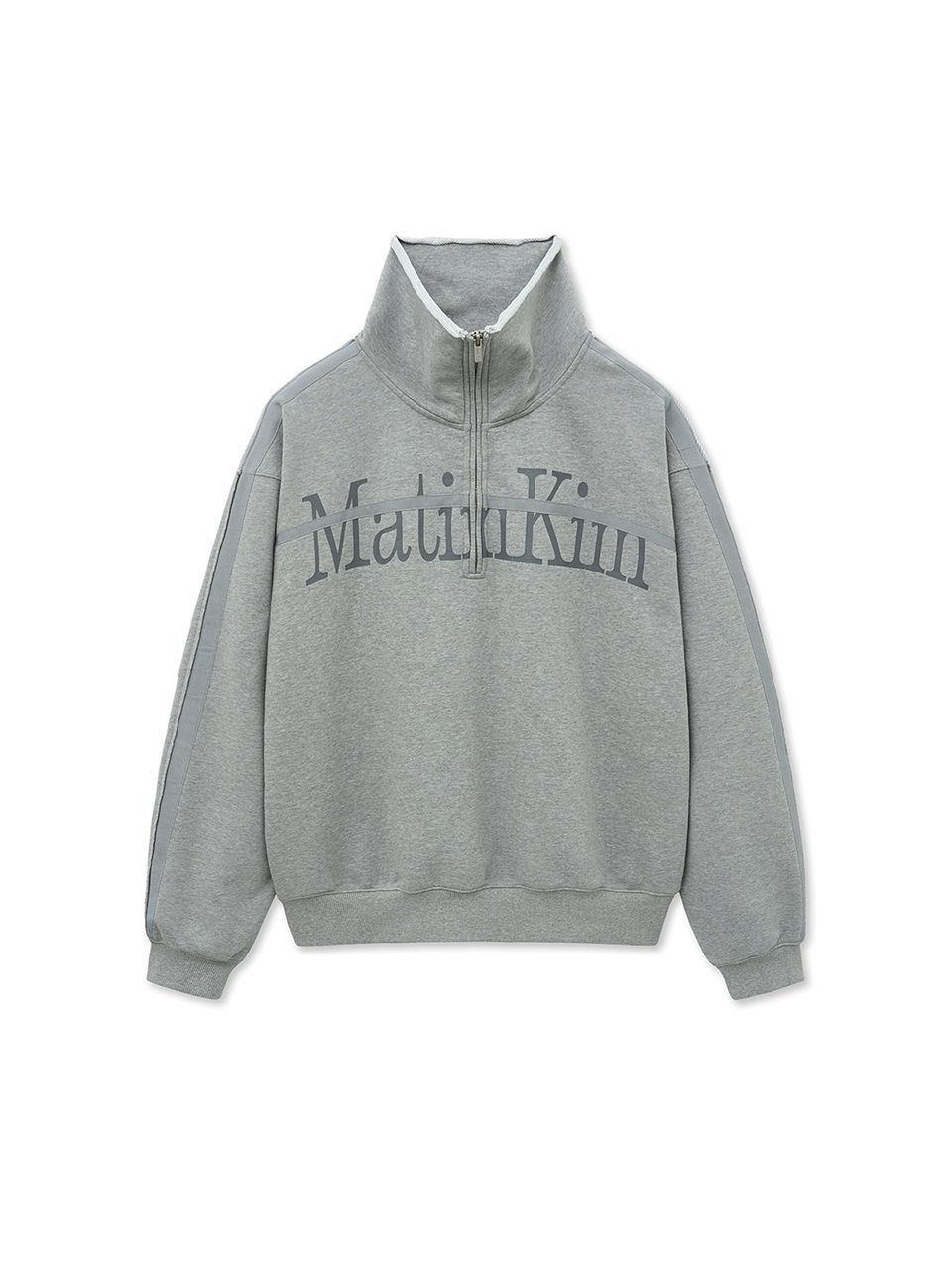MUSINSA | MATIN KIM CUT OUT HALF ZIP SWEATSHIRT FOR MEN IN GREY