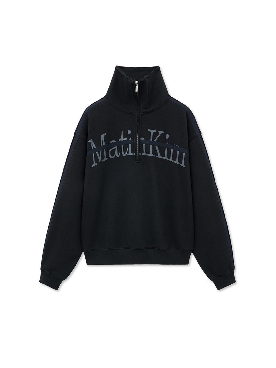 MUSINSA | MATIN KIM CUT OUT HALF ZIP SWEATSHIRT FOR WOMEN IN BLACK