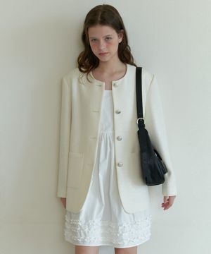 A OVER-FIT TWEED JACKET_IVORY