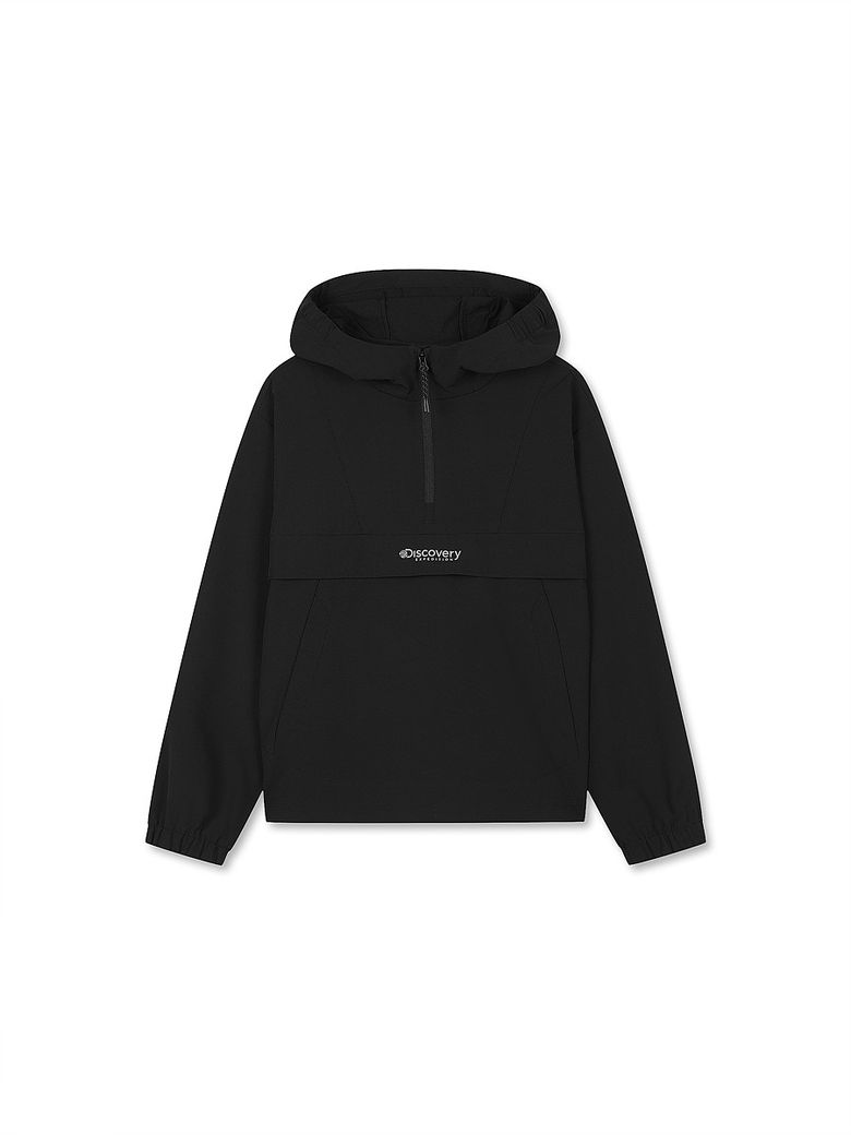 키즈 에센셜 우븐 후드 아노락 (BLACK)