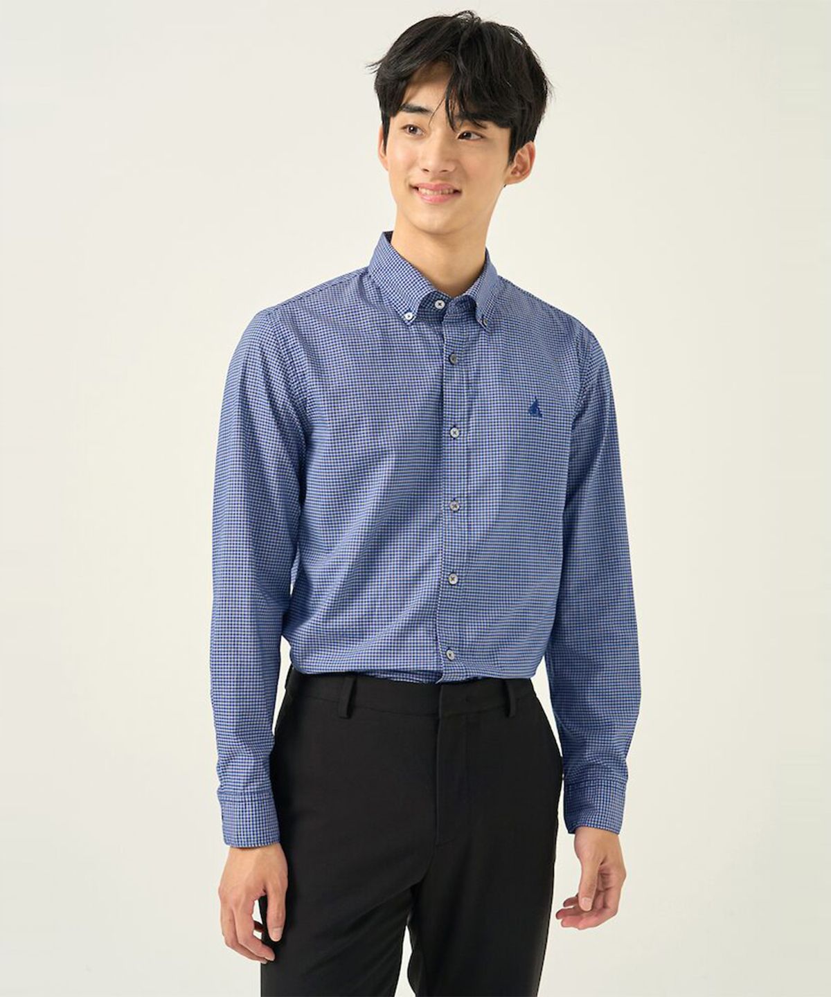 빈폴 멘(BEANPOLE MEN) 그리드 체크 셔츠  블루
