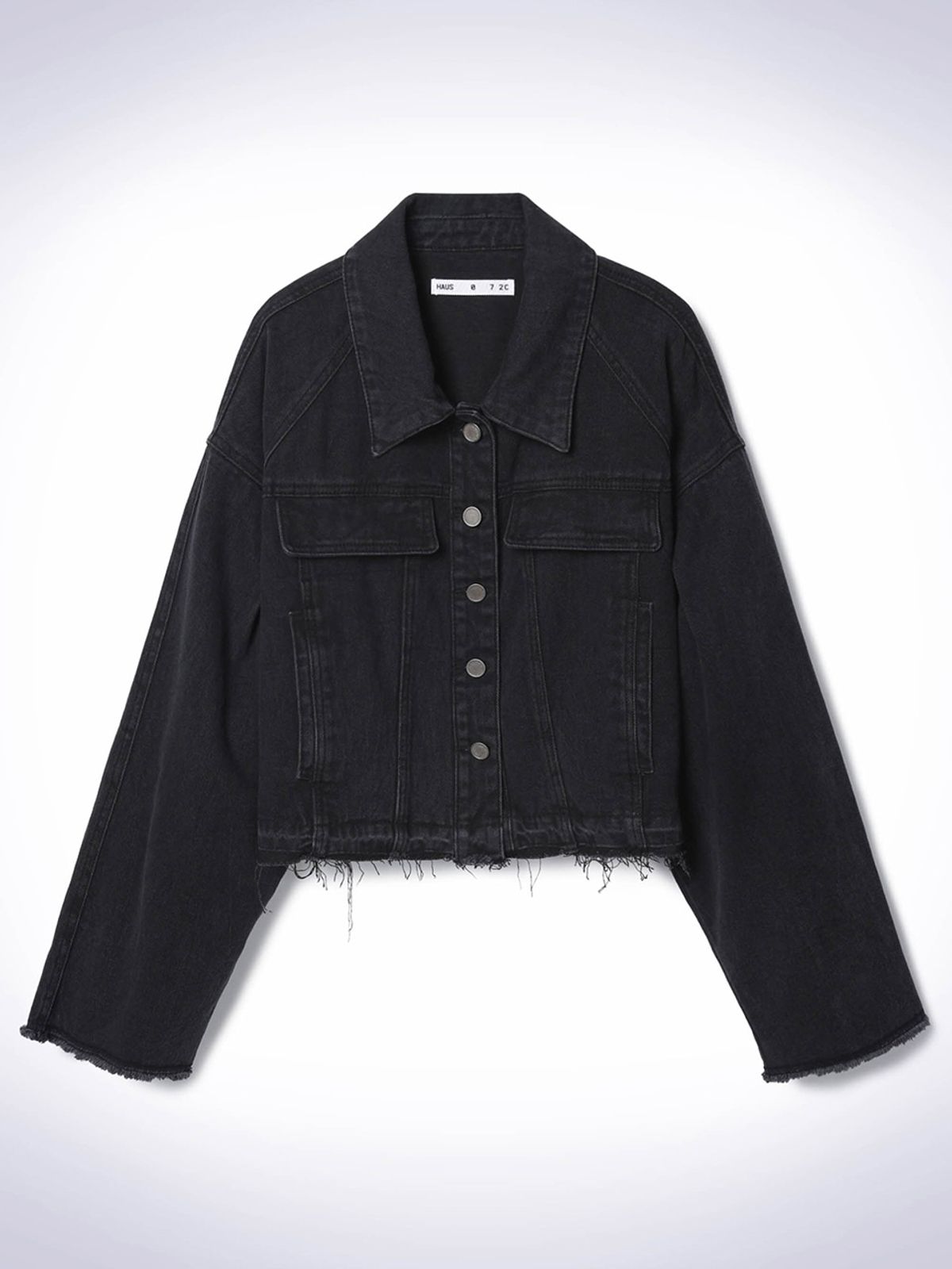 하우스공칠이씨(HAUS072C) CREASE RAGLAN JACKET BLACK