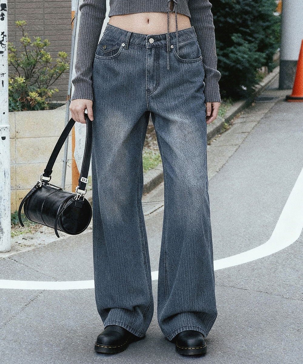 MUSINSA公式 | ANOLORCODE WOMAN ノブブーツカットデニムパンツ（ブルー）