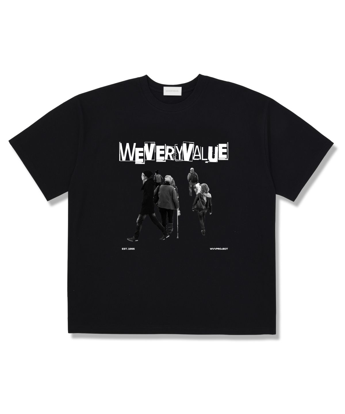 위베리벨류(WEVERYVALUE) 비지데일리 오버핏 반팔티셔츠 블랙
