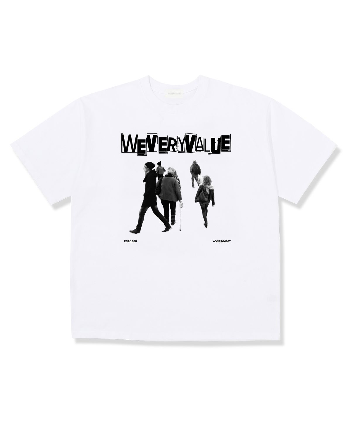 위베리벨류(WEVERYVALUE) 비지데일리 오버핏 반팔티셔츠 화이트