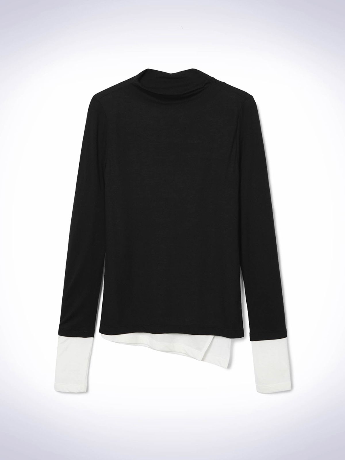 하우스공칠이씨(HAUS072C) UNBALANCED LAYERED T-SHIRTS BLACK