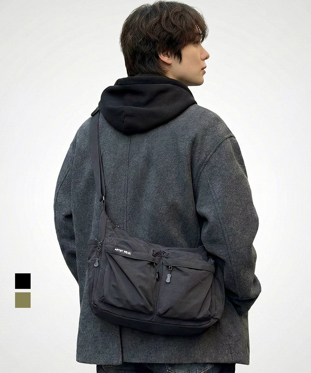 아티스트웨어(ARTISTWEAR) [2COLORS] 멀티 포켓 스퀘어 크로스백