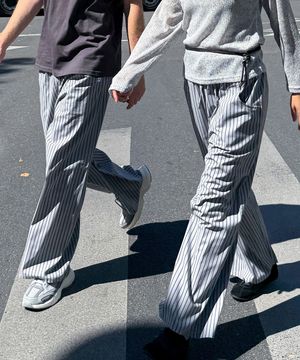 [2SET] 와이드 스트라이프 원마일 팬츠