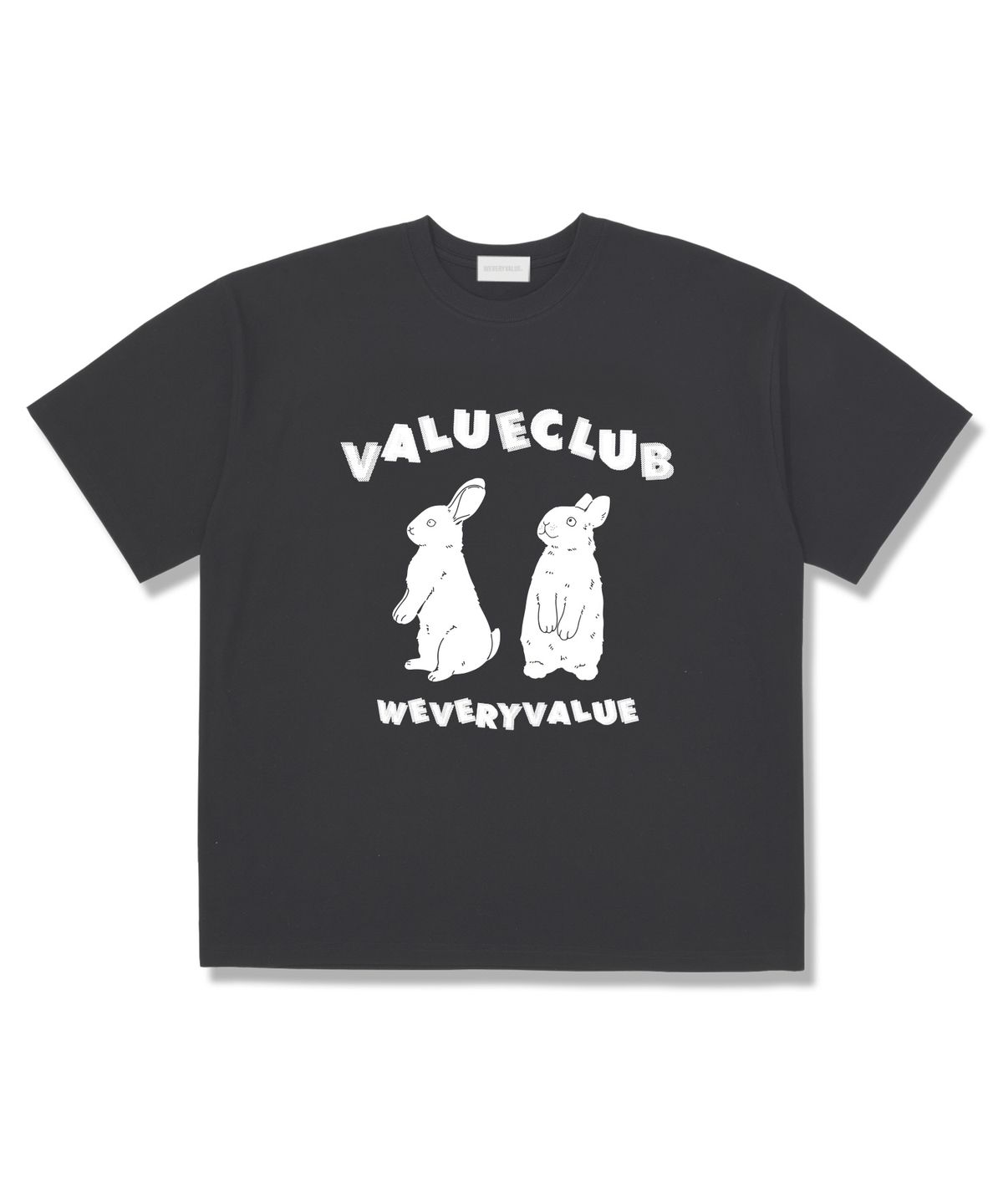 위베리벨류(WEVERYVALUE) 벨류클럽 오버핏 반팔티셔츠 다크그레이