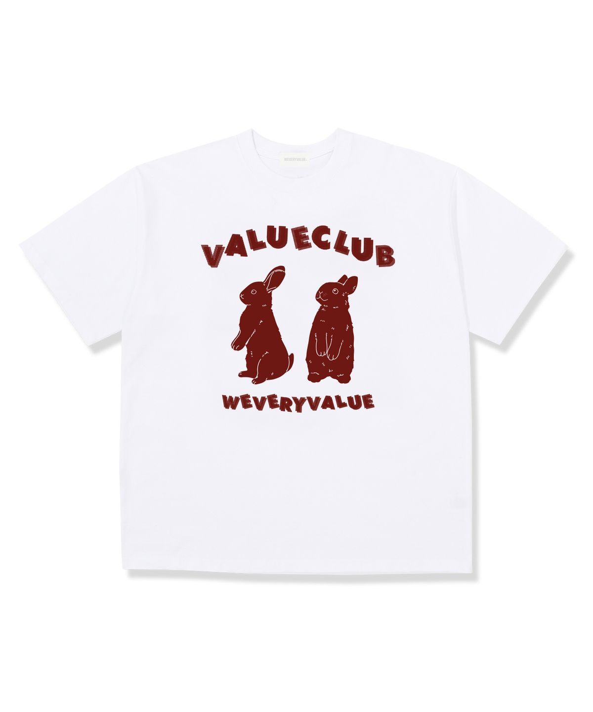 위베리벨류(WEVERYVALUE) 벨류클럽 오버핏 반팔티셔츠 화이트