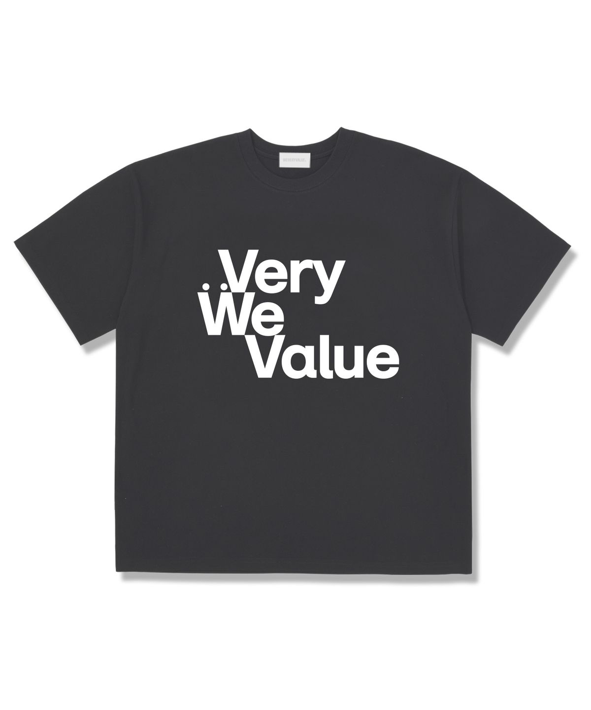 위베리벨류(WEVERYVALUE) 투포인트 오버핏 반팔티셔츠 다크그레이