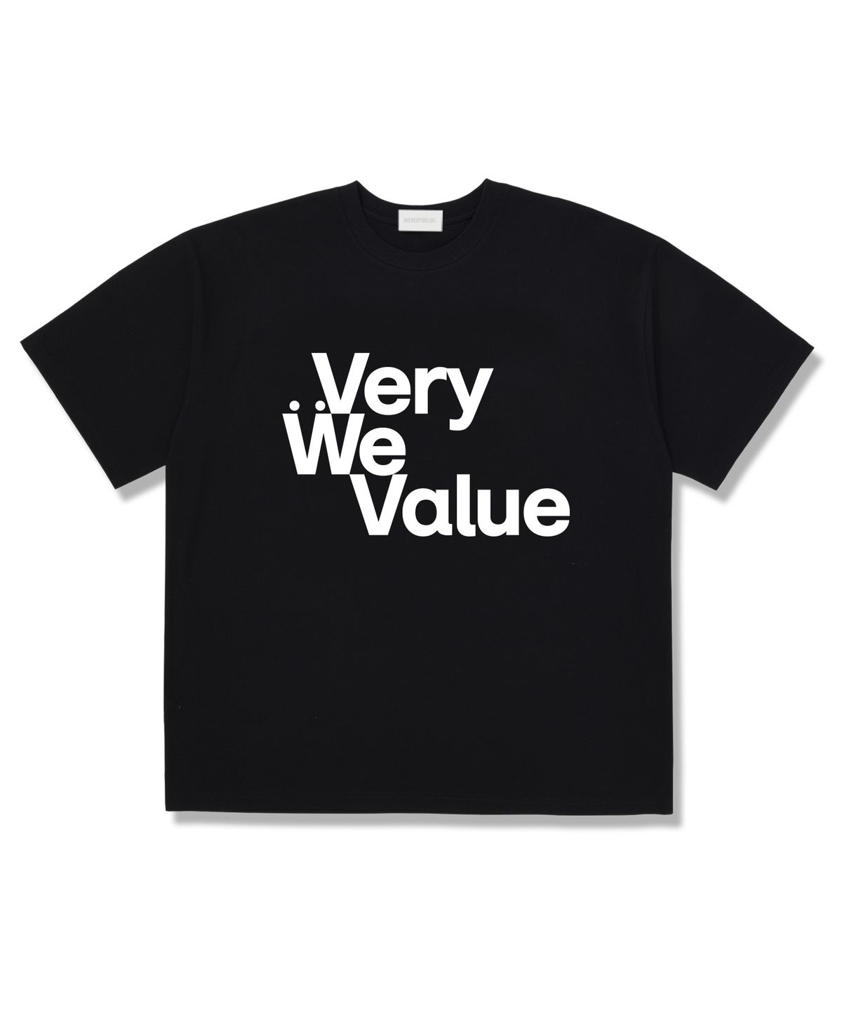 위베리벨류(WEVERYVALUE) 투포인트 오버핏 반팔티셔츠 블랙