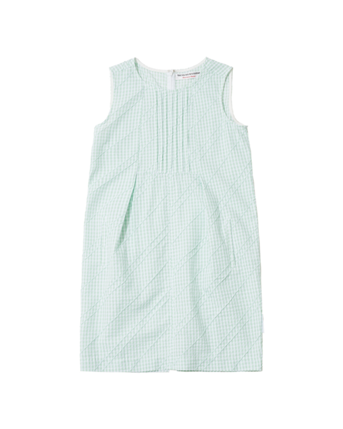 더뮤지엄비지터(THEMUSEUMVISITOR) PINTUCK CHECK SLEEVELESS ONE PIECE (MINT)