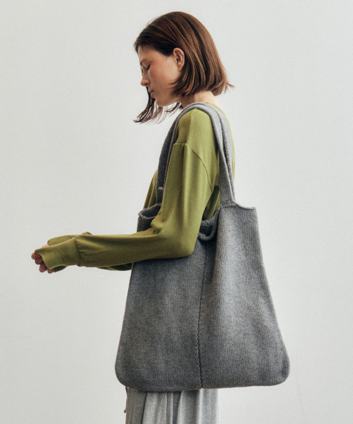 씨타(CITTA) Wool Blended Daily Punching Knit Bag_CTA936(Melange Grey)