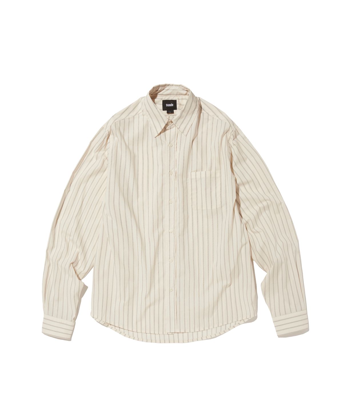 스웨이드(SUADE) STRIPED OVER SHIRT [IVORY]