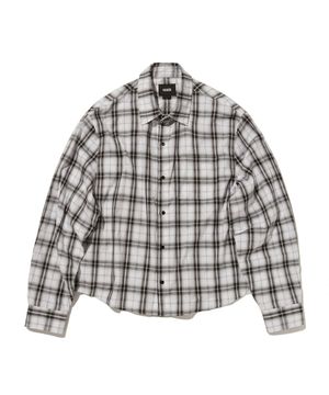 CROPPED CHECK SHIRT [WHITE]