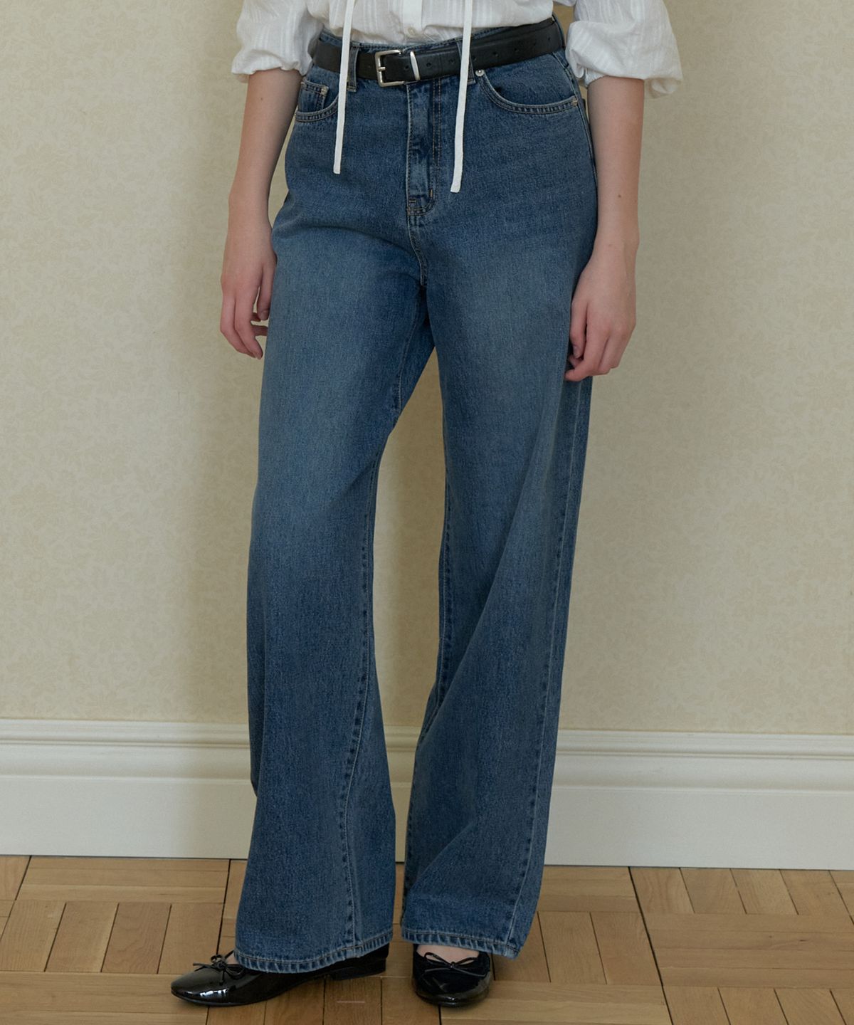 어몽(AMONG) A WIDE BLUE DENIM PANTS_BLUE