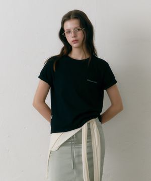 헤이 오카 레터링 티셔츠 블랙