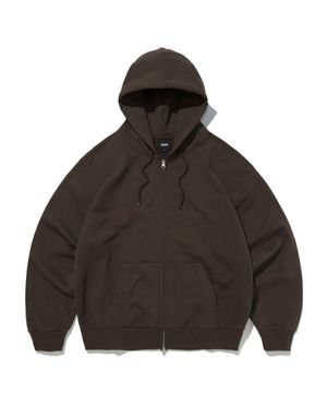 NORMAL HOOD ZIP UP [BROWN]