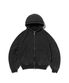 CROPPED WASHED HOOD ZIP UP [WASHING BLACK]