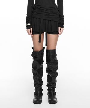 RUFFLE SHORT PANTS BLACK