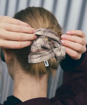 Vintage Check Scrunchie_CTA934(Beige)
