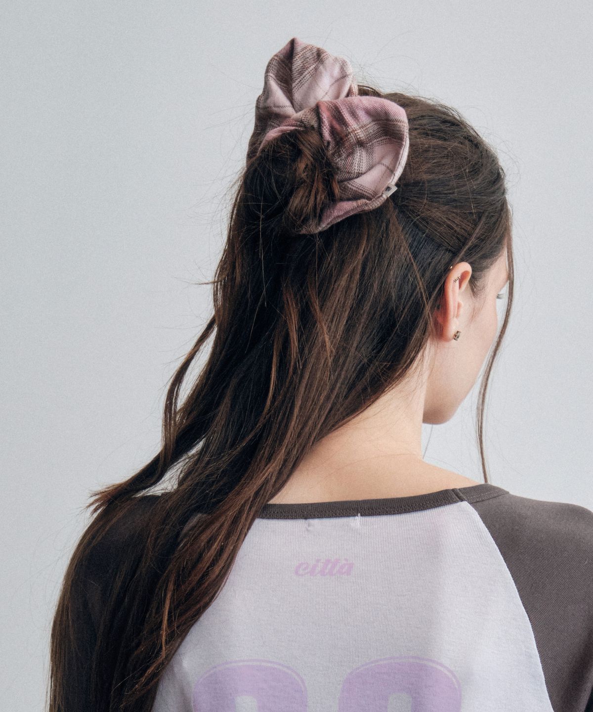 씨타(CITTA) Vintage Check Scrunchie_CTA934(Pink)