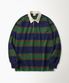 Classic Fit Striped Jersey Rugby Shirt Green/Navy/Red
