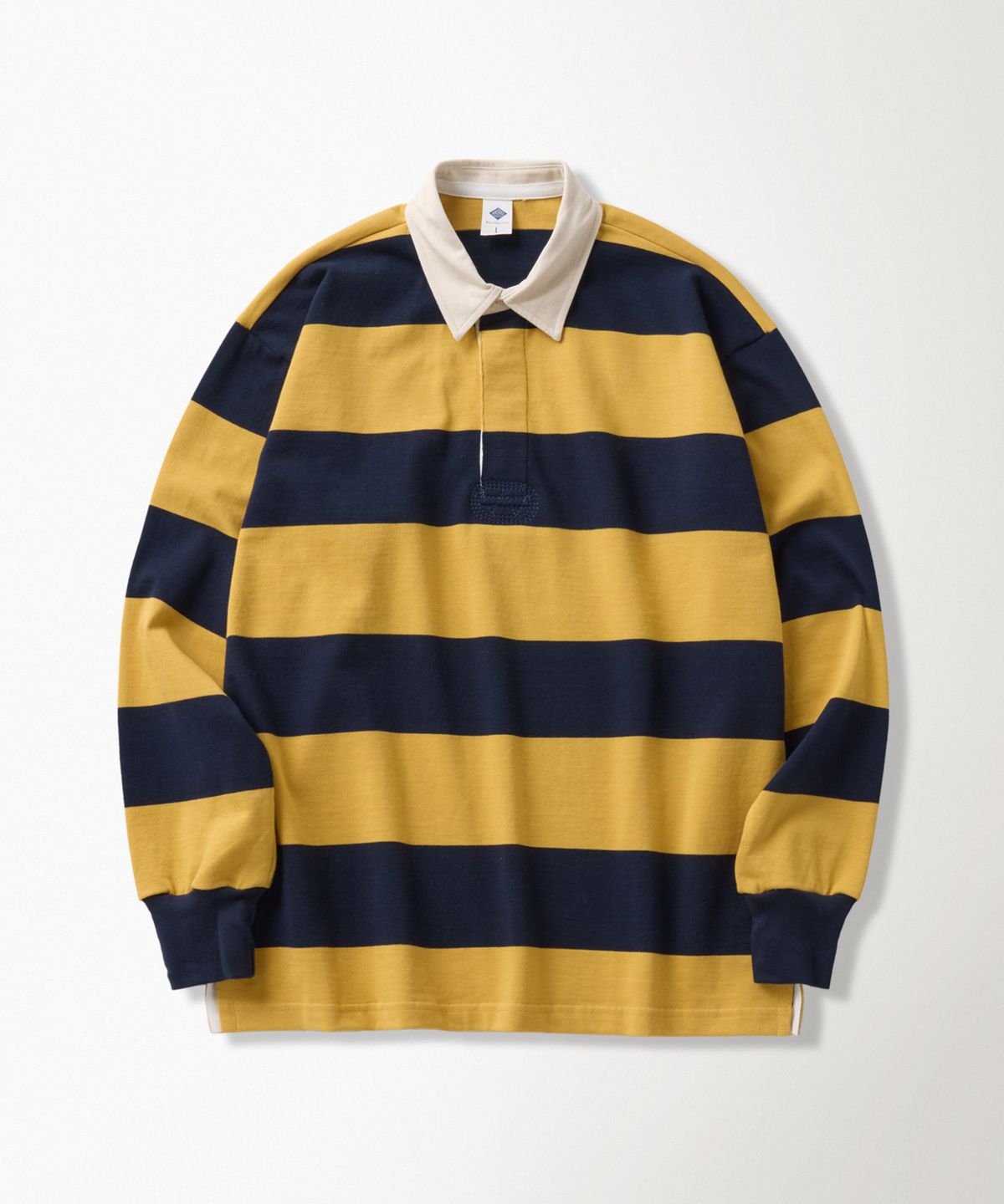 브론슨(BRONSON) Classic Fit Striped Jersey Rugby Shirt Yellow/Navy