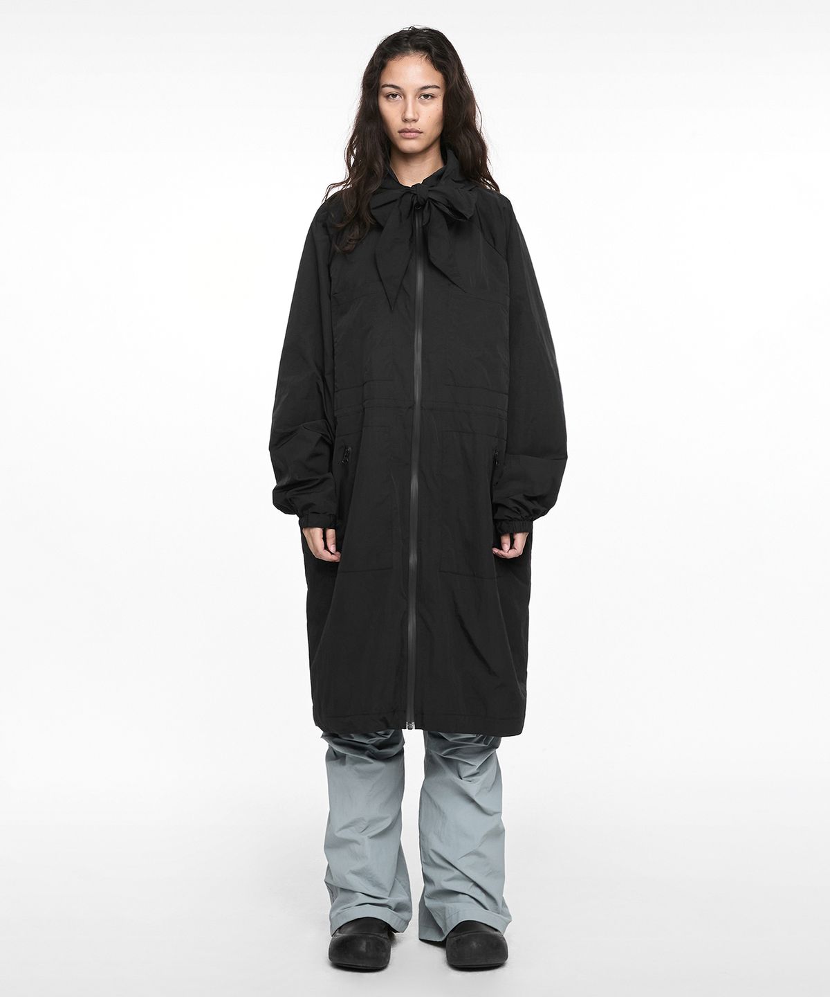 나체(NACHE) TIE FIELD COAT (UNISEX) BLACK