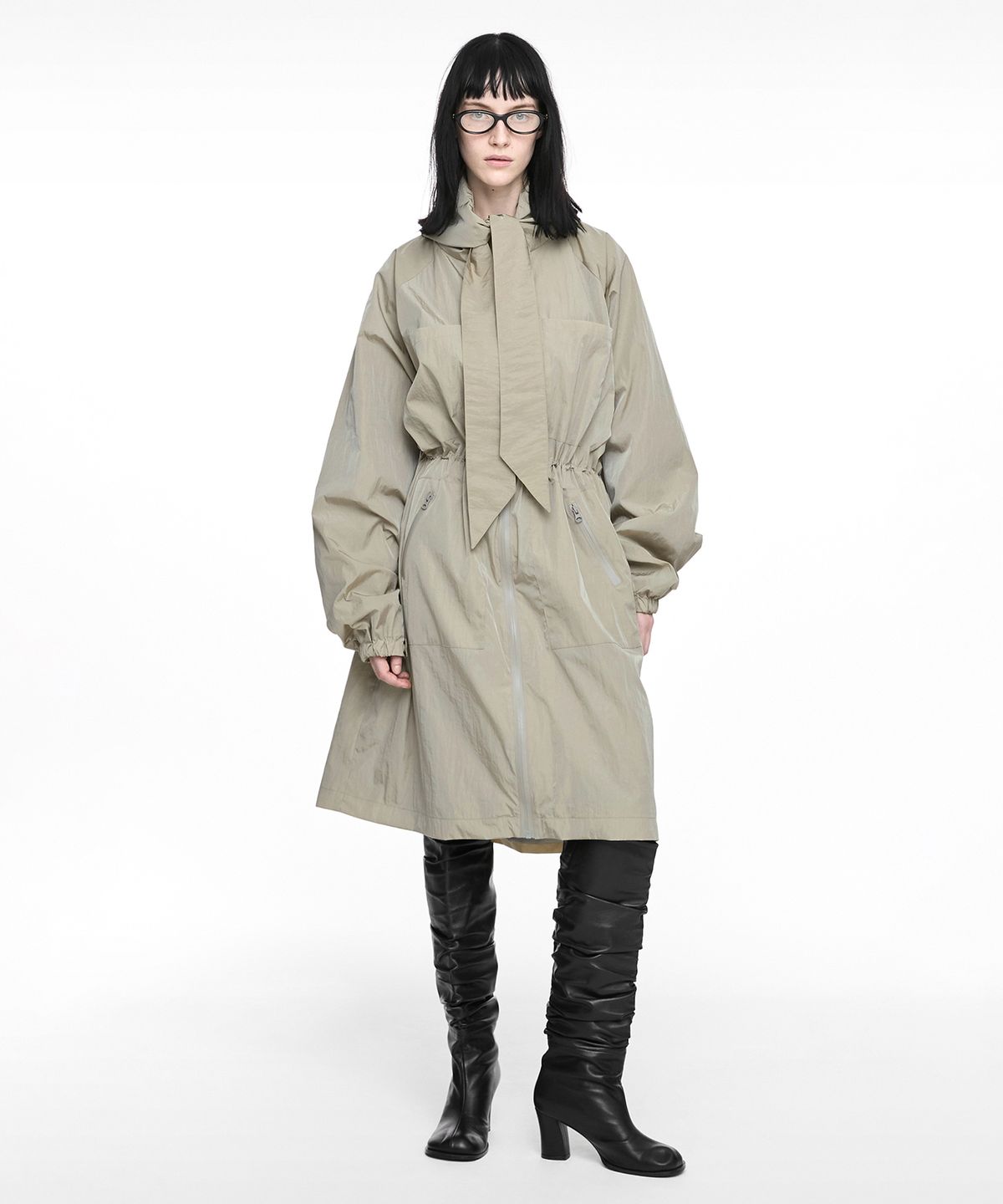 나체(NACHE) TIE FIELD COAT (UNISEX) BEIGE