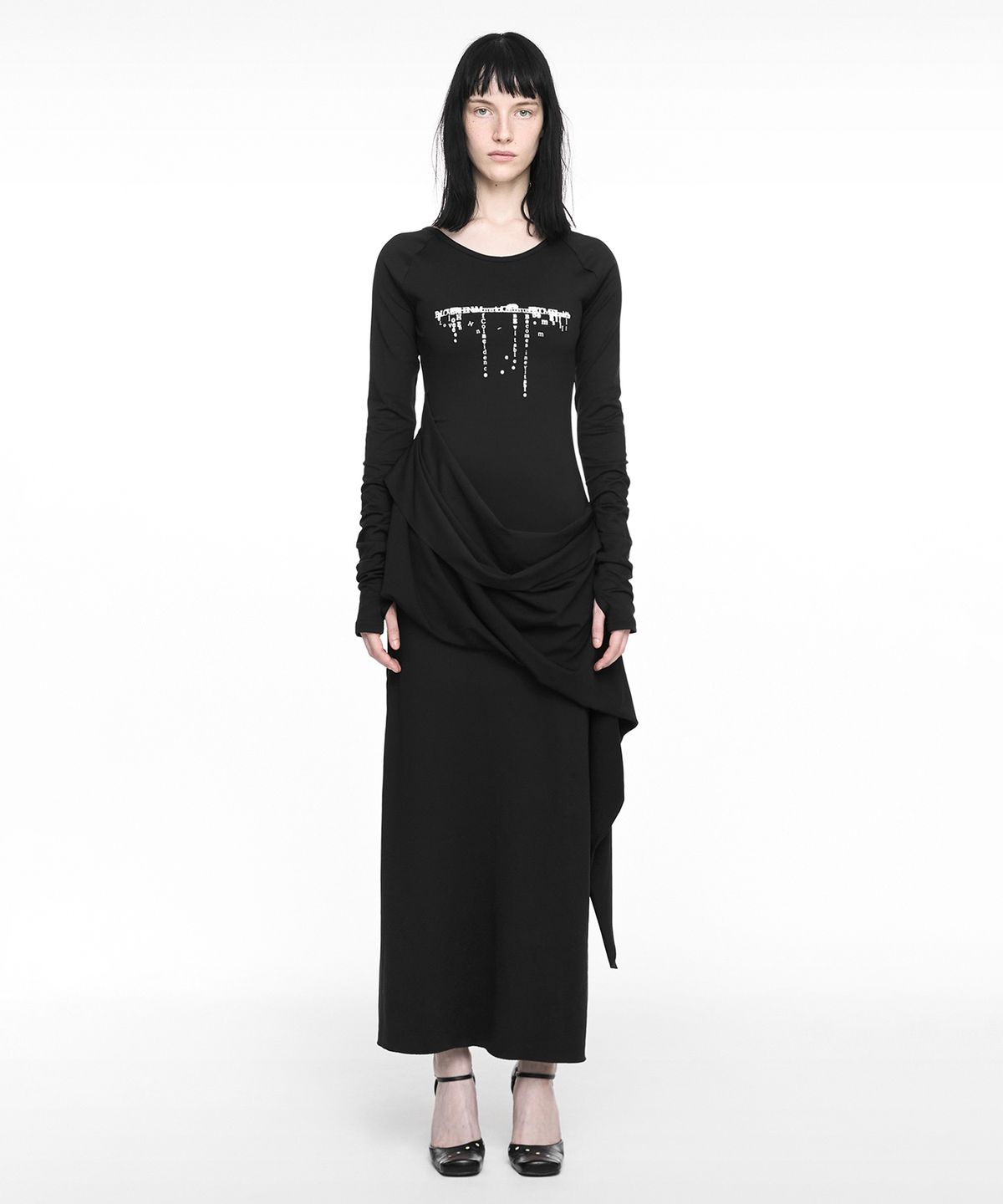 나체(NACHE) DROP MAXI DRESS BLACK