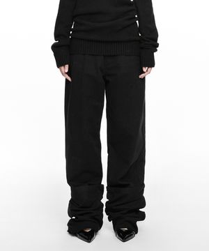 REVERSE COTTON PANTS BLACK