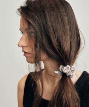 Vintage Check Mini Doughnut Scrunchie_CTA933(Beige)