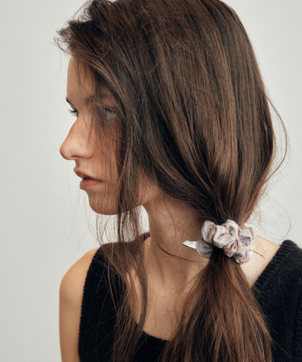 씨타(CITTA) Vintage Check Mini Doughnut Scrunchie_CTA933(Beige)