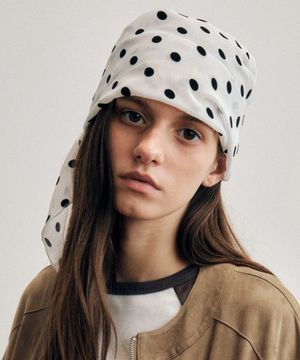 Flock Dot Scarf_CTA932(White)