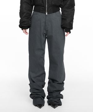 REVERSE COTTON PANTS CHARCOAL