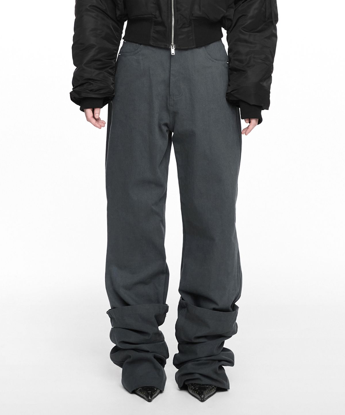 나체(NACHE) REVERSE COTTON PANTS CHARCOAL