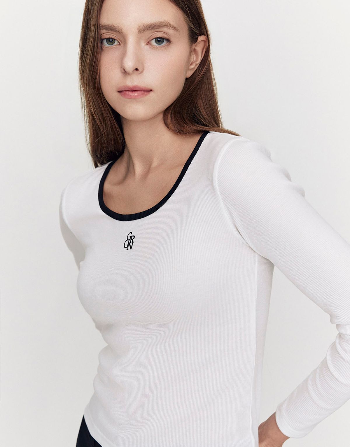 지오다노(GIORDANO) 골지 스쿱넥 긴팔티 325915 [3color]