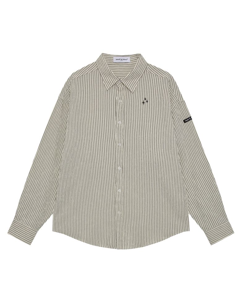 NEB seersucker stripe shirts (gray)