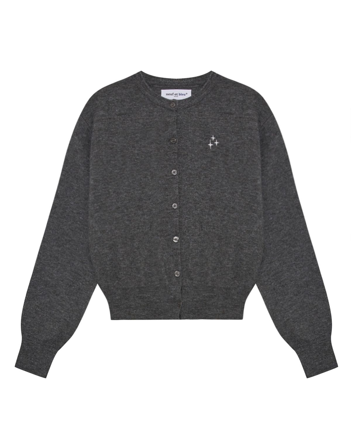 누프에블루(NEUFETBLEU) NEB roundneck cardigan (gray)