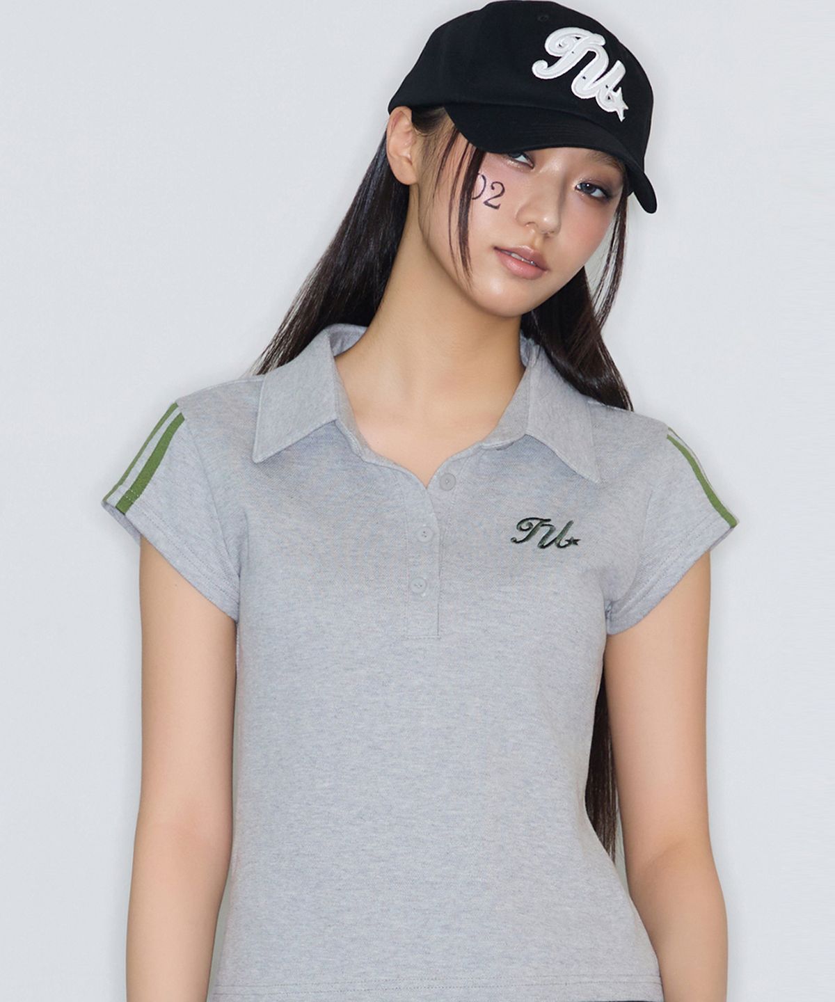 러브이즈트루(LUVISTRUE) BASIC COLLAR TAPE TEE(GRAY)